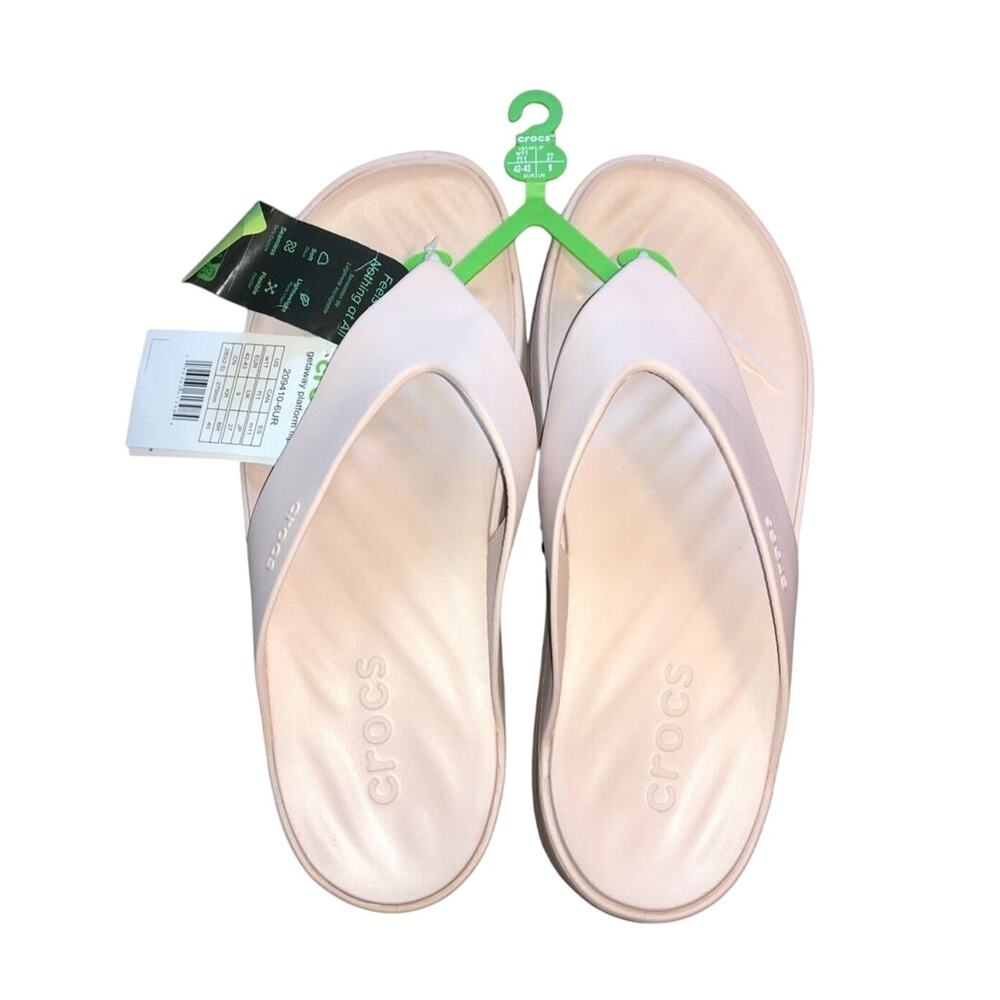Crocs Getaway Platform Strappy Sandals women’s 11 Thong quartz Comfort Soft NEW